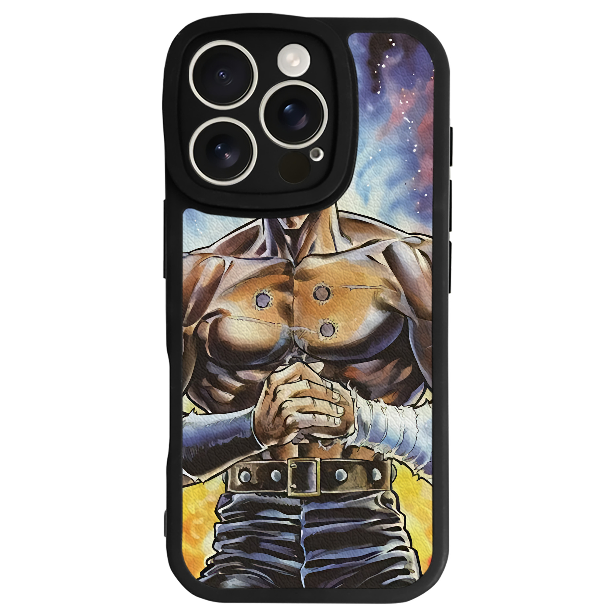 （画像用） 北斗の拳 Fist of the North Star 【iPhone 16シリーズ対応】シリコンスマホケース（レザー調） 材質：シリコン